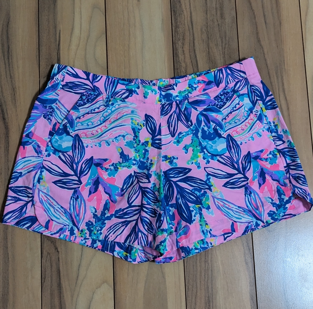 EUC! Lilly Pulitzer Ocean View Shorts Lilac Rose Just A Lil Jelly Size XS